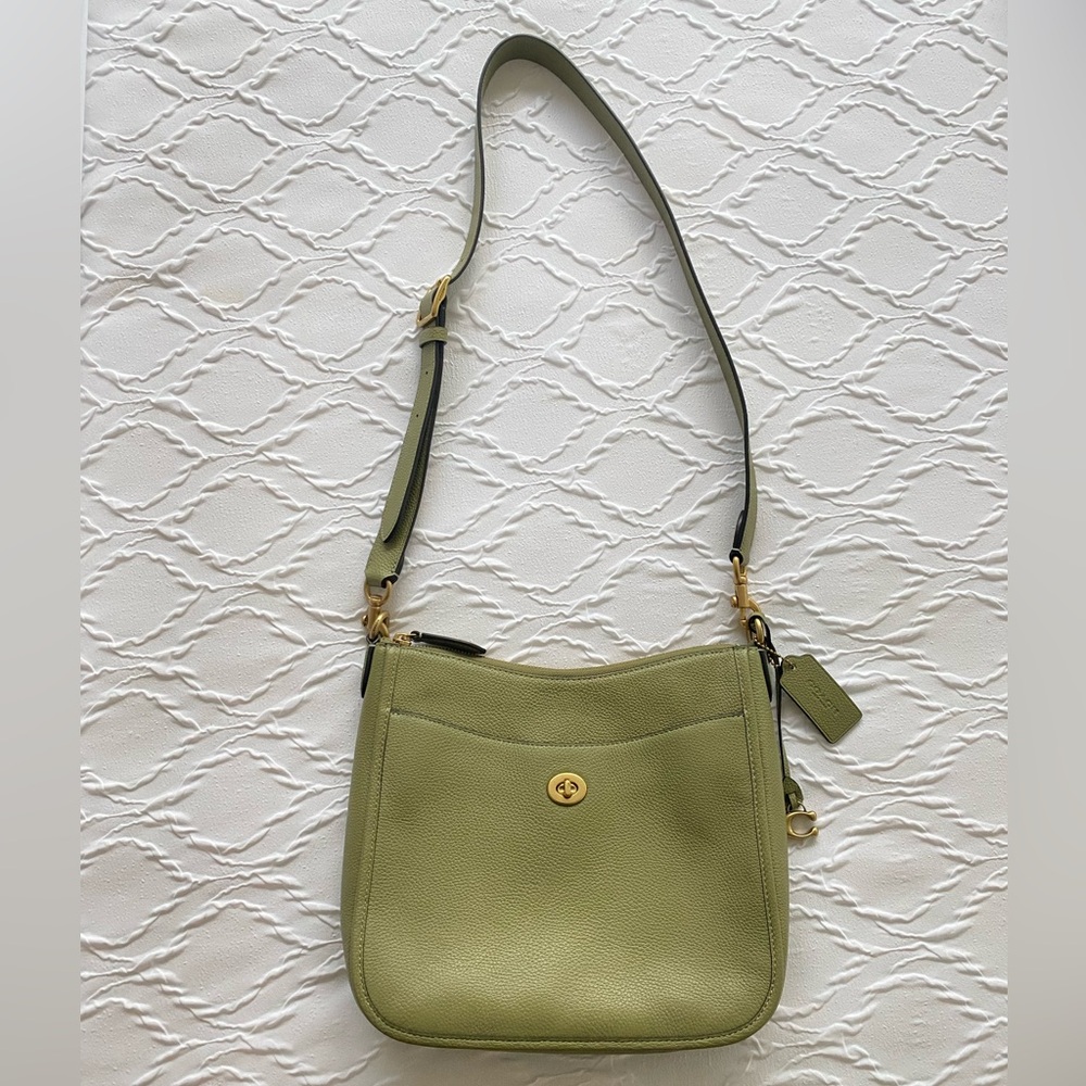 Coach - Pebble Leather Chaise Crossbody Bag in Sage Green